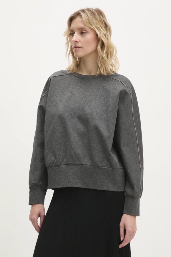 Μπλούζα Answear.LAB με ελαστάν γκρί sw93716.ilk