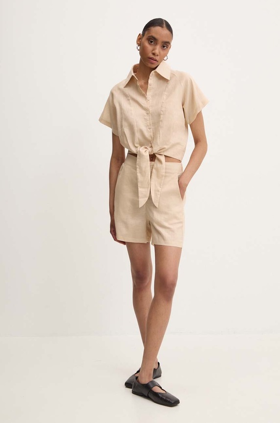 Answear Lab komplet lniany tkanina beżowy 4671.IKK