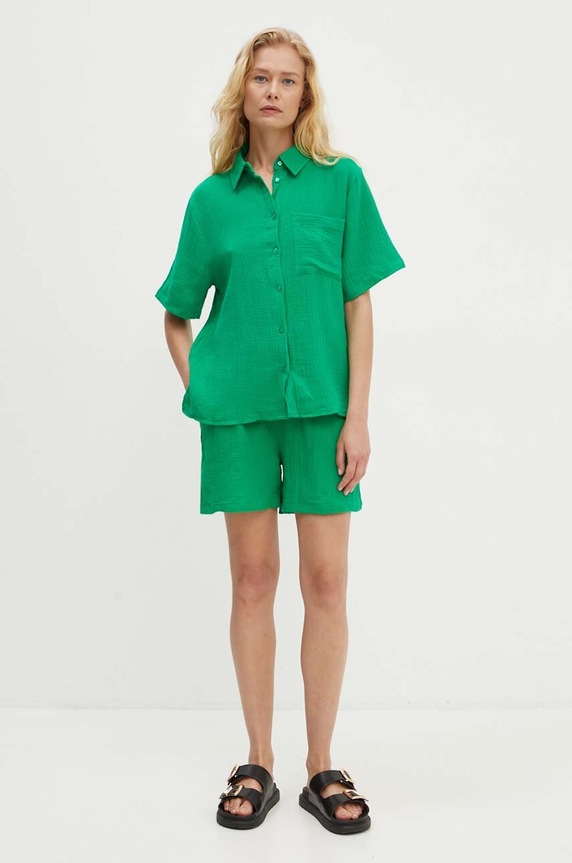 Answear Lab komplet bawełniany tkanina zielony SNG14.TMS