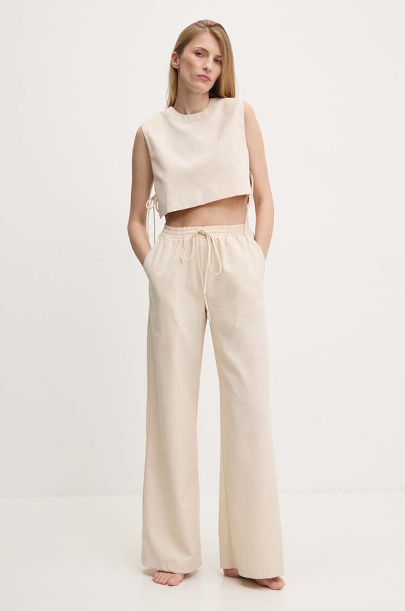 Answear.LAB komplet lniany tkanina beżowy 1531.1532.FKK