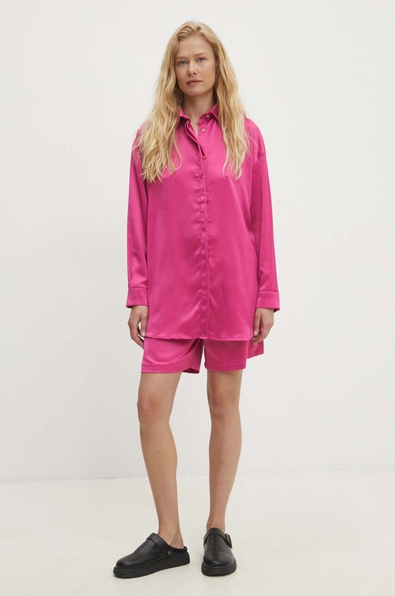 Answear.LAB koszula i szorty tkanina różowy 7009.TMS