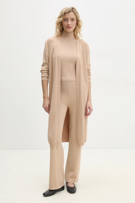 Answear Lab pantaloni, top e cardigan maglia beige mc2402.FLK