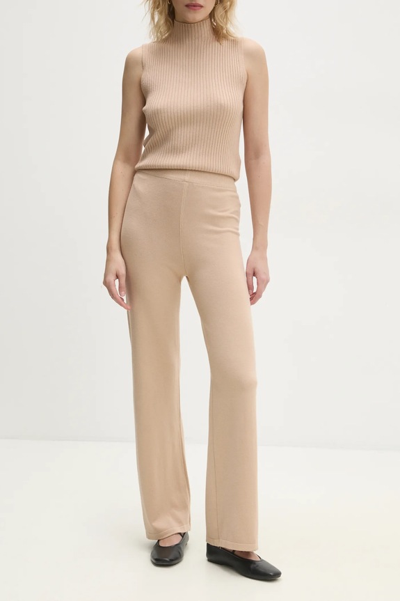Answear Lab pantaloni, top e cardigan beige mc2402.FLK