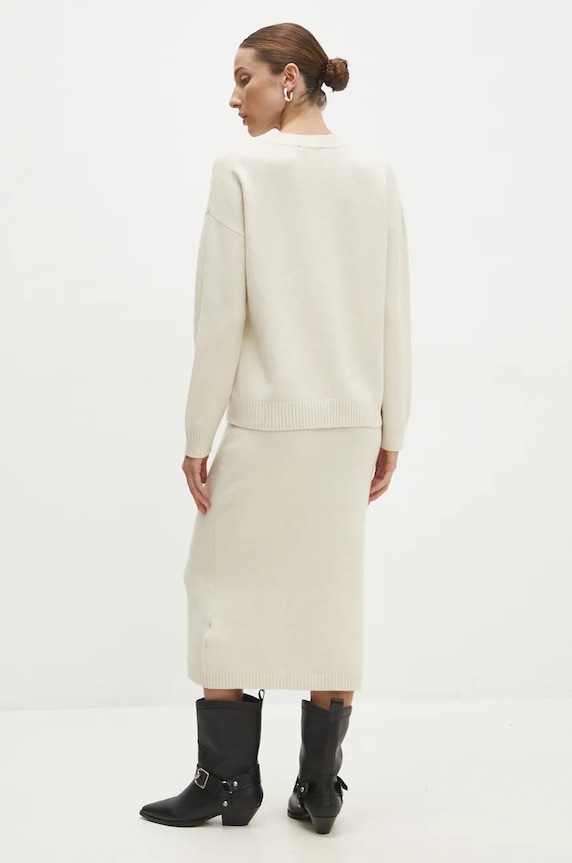 Answear Lab bluză și fustă N7193.HLK bej WZ24