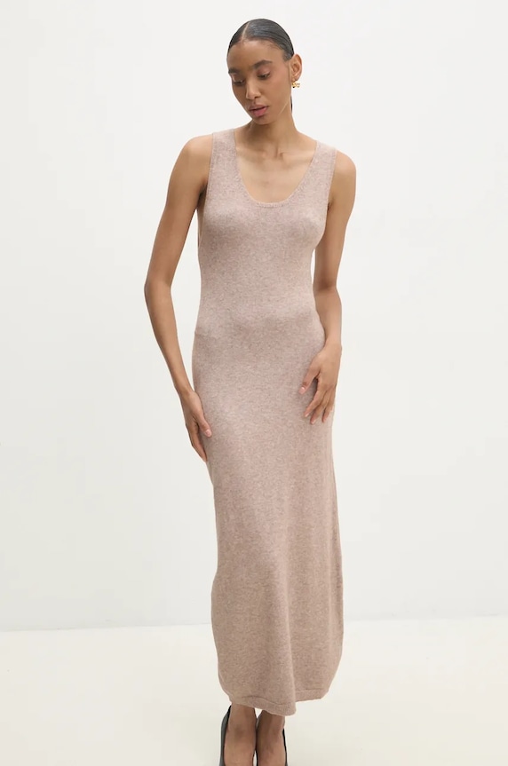 Answear Lab rochie și pulover m8561.FKK bej WZ24
