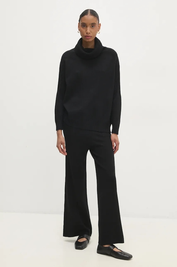 Answear Lab komplet dzianina czarny m8375.FKK