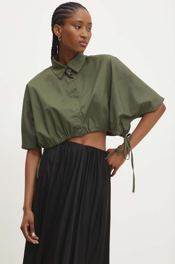 Answear.LAB koszula z elastanem zielony c17075u.fh