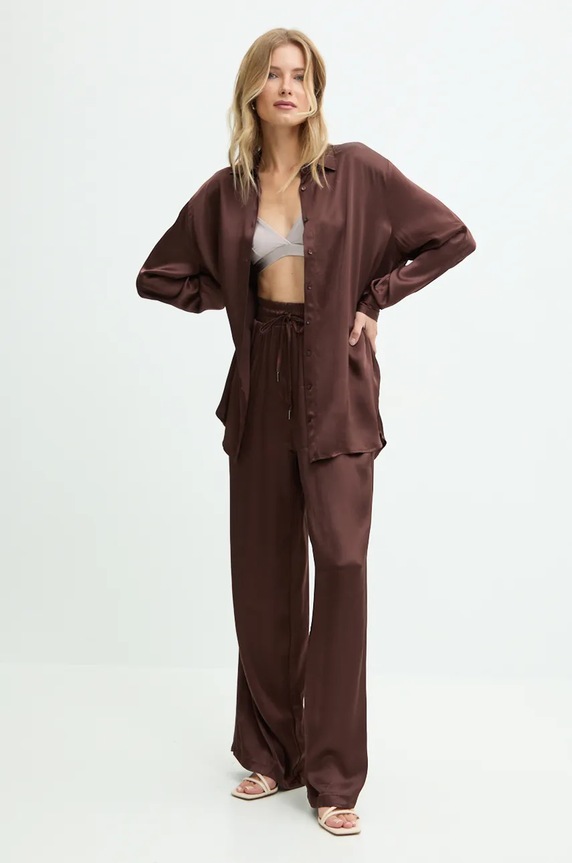 Košile Answear.LAB 341346.tos hnědá WZ24