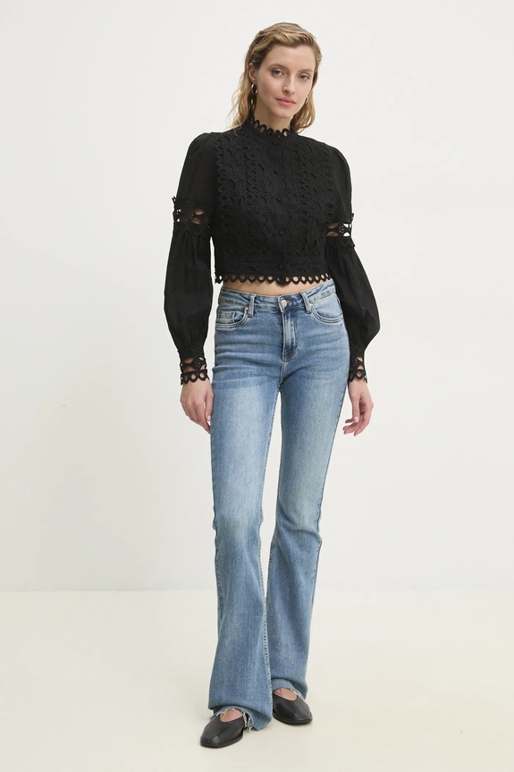 Βαμβακερό πουκάμισο Answear.LAB 81013.FKK μαύρο WW25