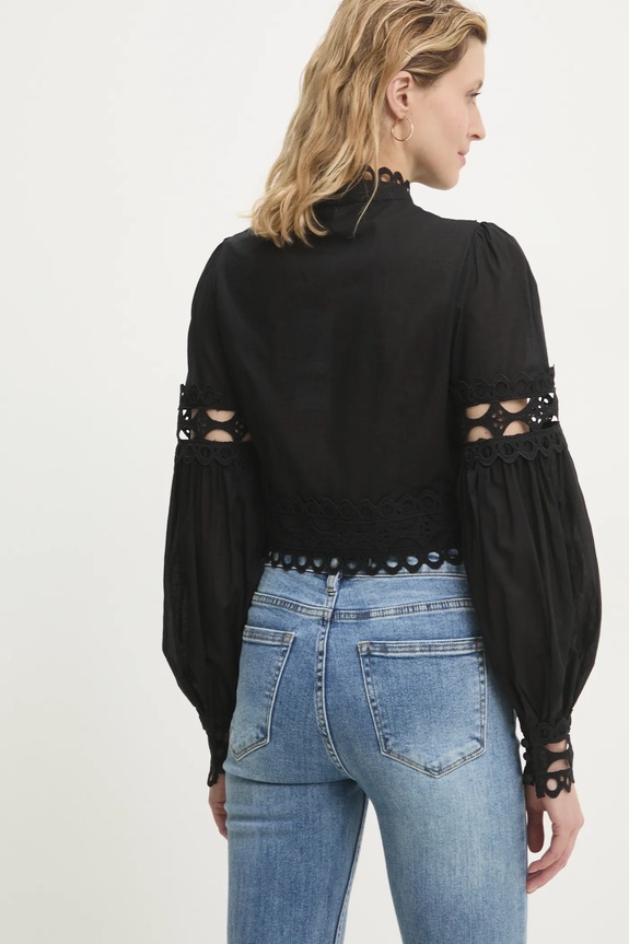 Ρούχα Βαμβακερό πουκάμισο Answear.LAB 81013.FKK μαύρο