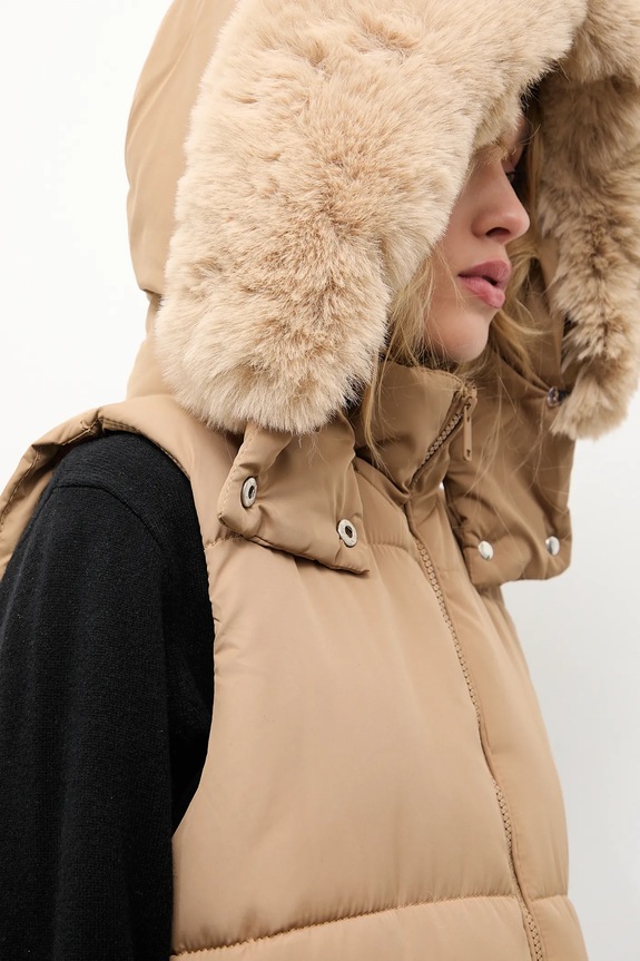 Answear.LAB bezrękawnik beżowy LJK.JEWELSGIL2.ums