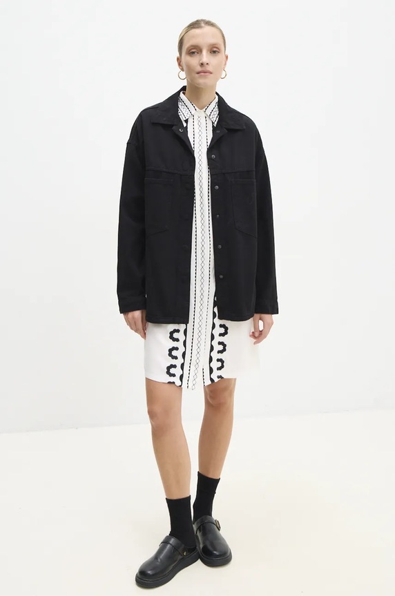 Answear Lab kurtka jeansowa J77.tos czarny WZ24