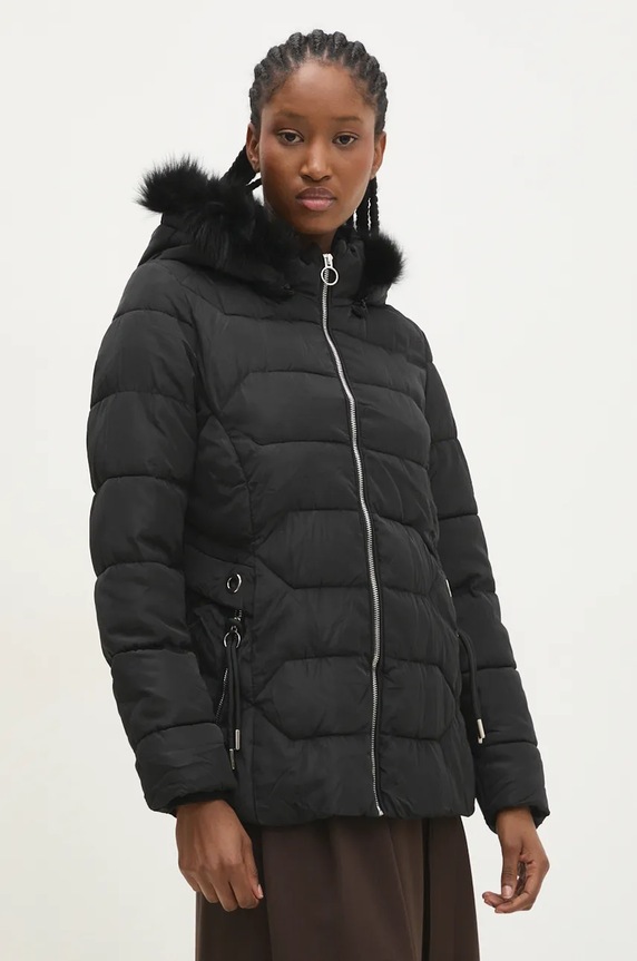 Jakna Answear.LAB s kapuljačom crna 2397.hlk