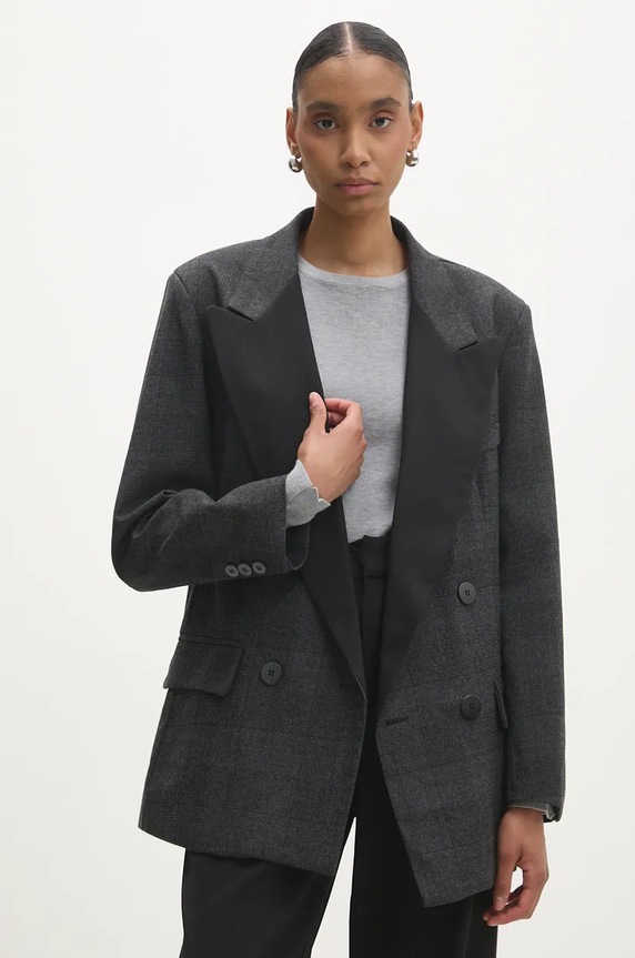 Answear.LAB marynarka tkanina szary LD1560.hms