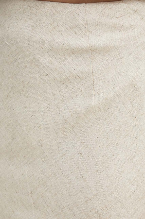 Answear.LAB spódnica z lnem beżowy 1032.IKK