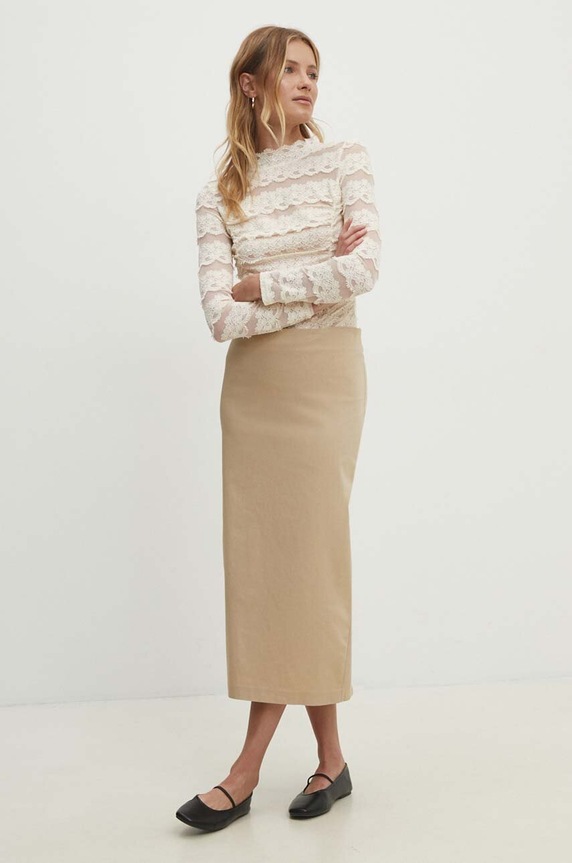 Answear.LAB spódnica 40815.TWK beżowy WZ24