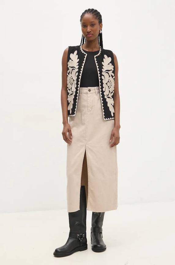 Answear.LAB spódnica jeansowa 3063.TKK beżowy WZ24