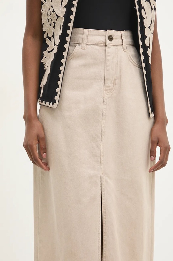 Answear.LAB spódnica jeansowa beżowy 3063.TKK