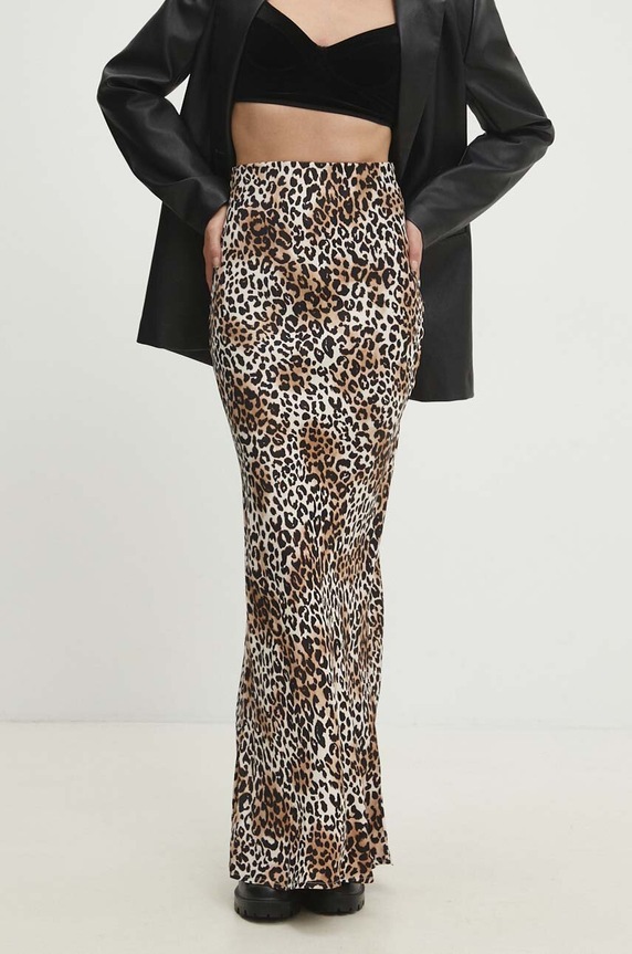 Φούστα Answear.LAB sng.pa.tjs καφέ WZ24