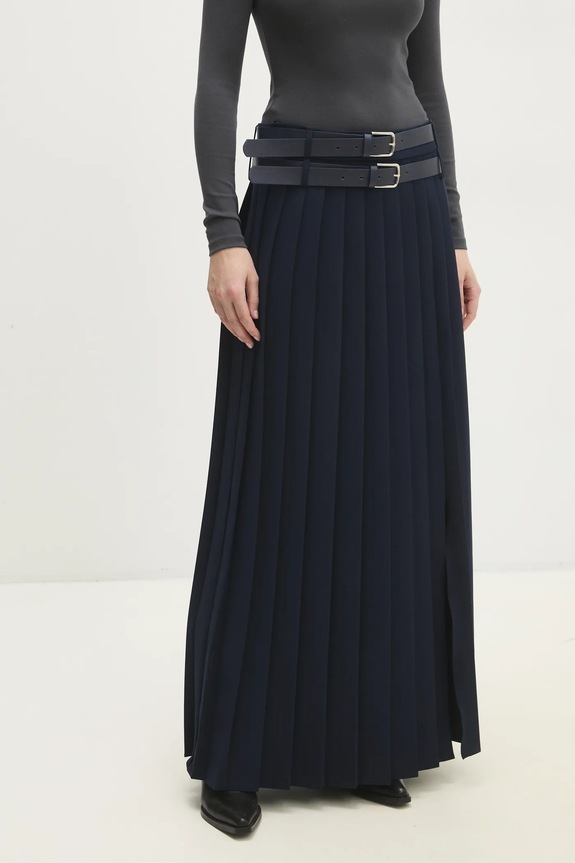 Φούστα Answear.LAB casual σκούρο μπλε W24W.LF.040900.tos