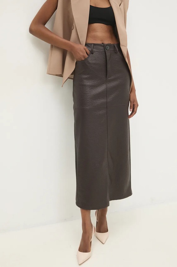 Answear Lab spódnica casual brązowy LD1432.hos