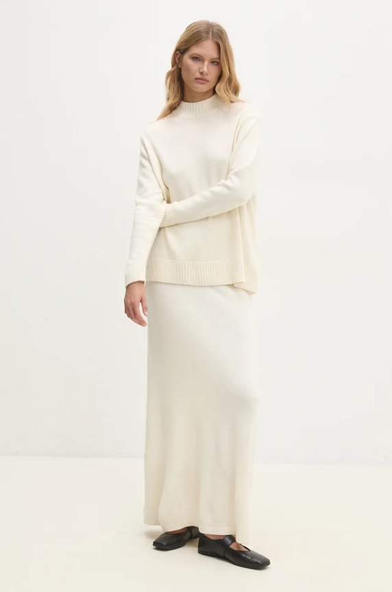 Answear.LAB spódnica wełniana 9656.IKK beżowy WZ24