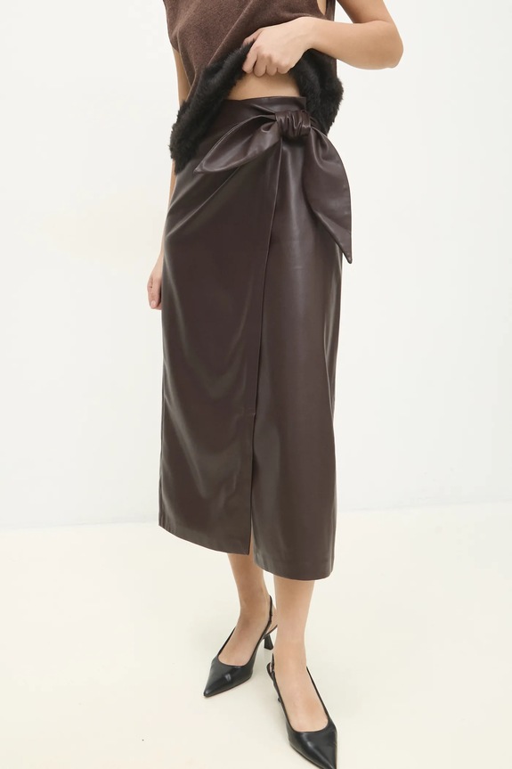 Answear.LAB spódnica casual brązowy b9123c.ilk