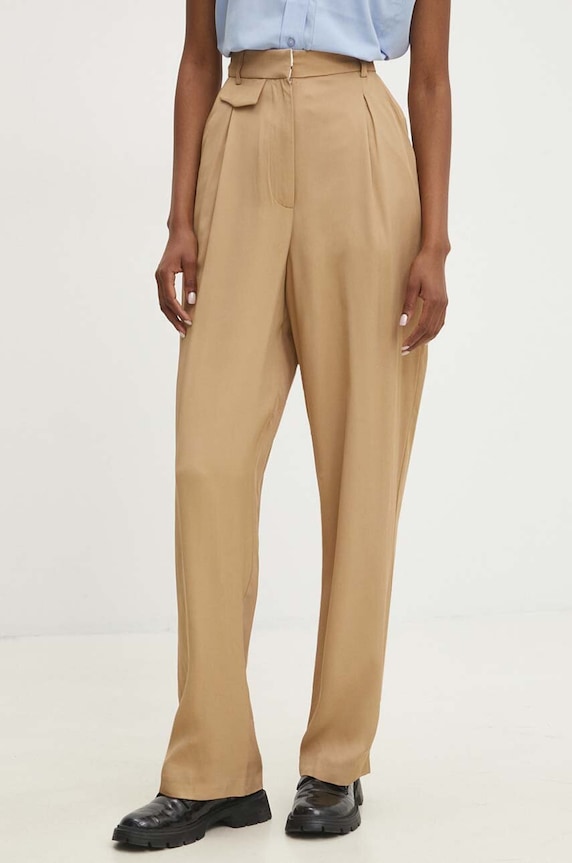 Answear Lab pantaloni drept maro sng.spd015.tjs