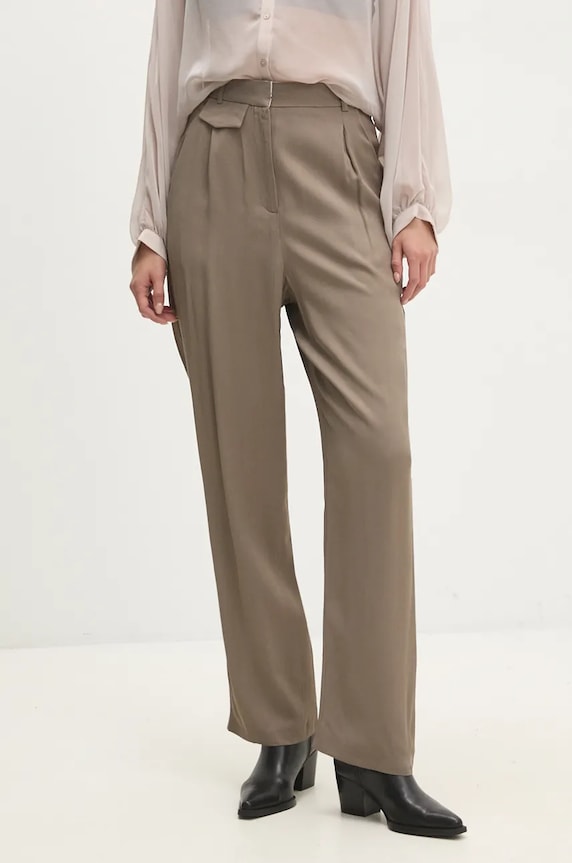 Hlače Answear.LAB ravni zelena sng.spd015.tjs