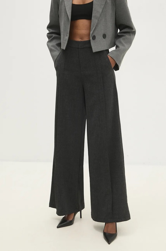 Hlače Answear.LAB s elastinom siva LD1574.hms