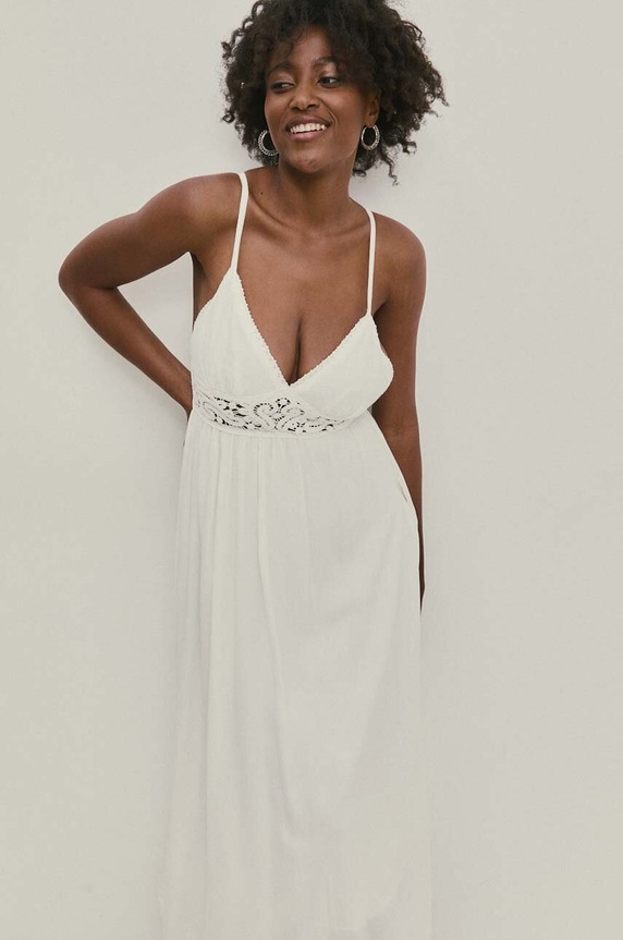 Answear Lab sukienka bawełniana 6444.TWK biały WZ24