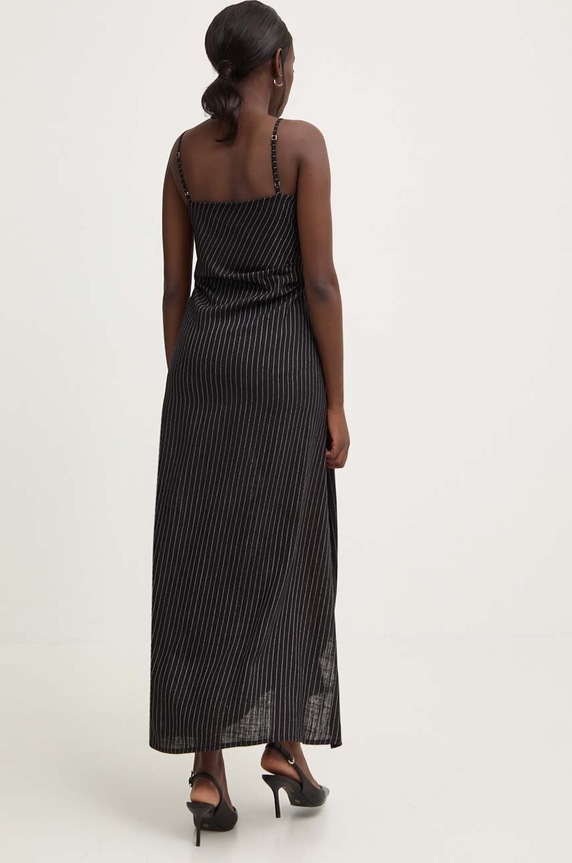 Odzież Answear.LAB sukienka z lnem hALD0977.fh czarny