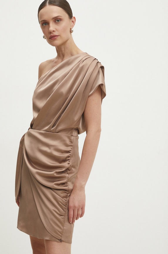 Answear.LAB sukienka brązowy 57596.tjs