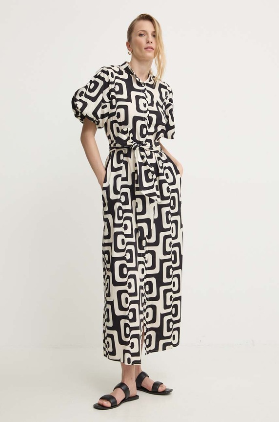 Answear Lab sukienka wzorzyste czarny 95237ab.ijs