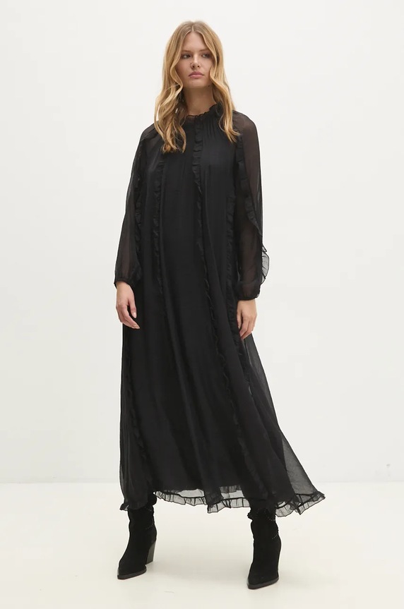 Answear Lab rochie maxi negru 845.ilk