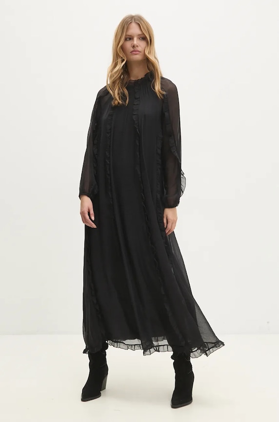 Answear Lab rochie maxi negru 845.ilk