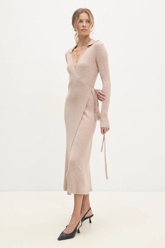 Answear.LAB sukienka casual beżowy S70074.hos