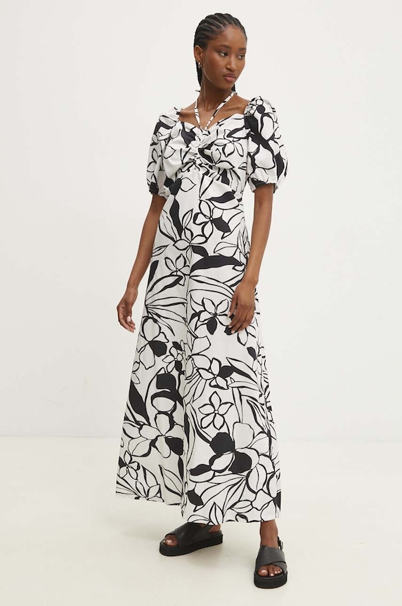 Answear Lab rochie din bumbac diamant negru v3391.fh