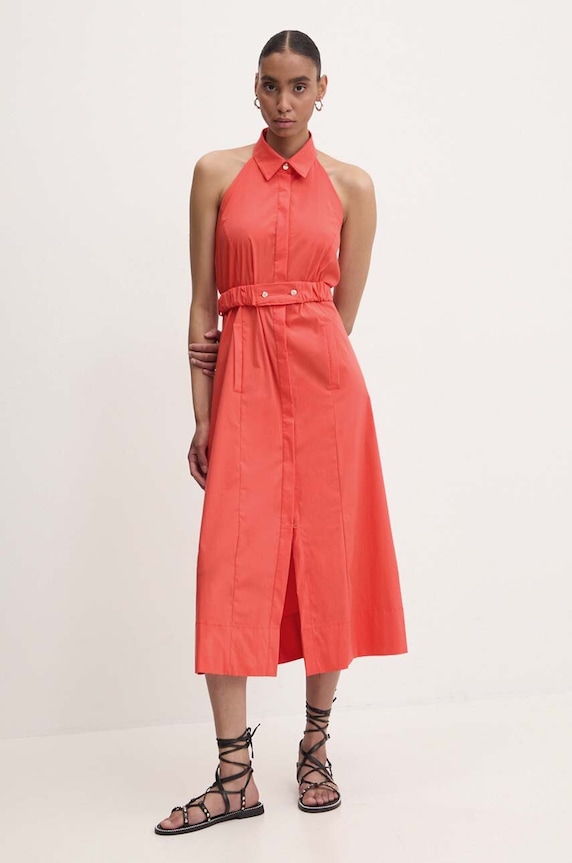 Φόρεμα Answear.LAB με ελαστάν πορτοκαλί 2855.IKK