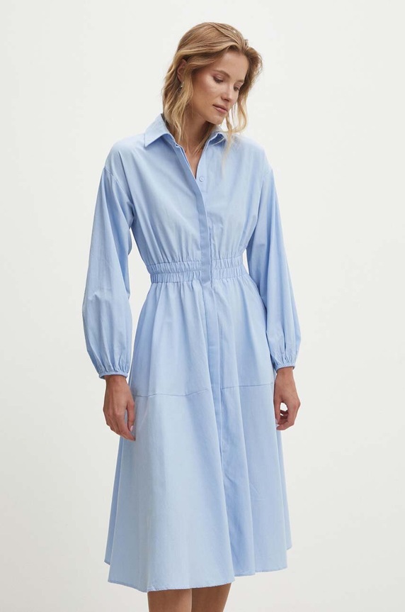 Answear Lab rochie din bumbac 6813.b.TMS albastru WZ24