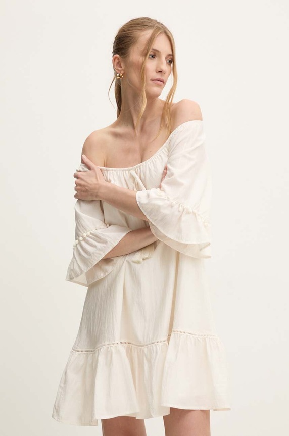 Îmbrăcăminte Answear Lab rochie din bumbac NL245918..ums bej