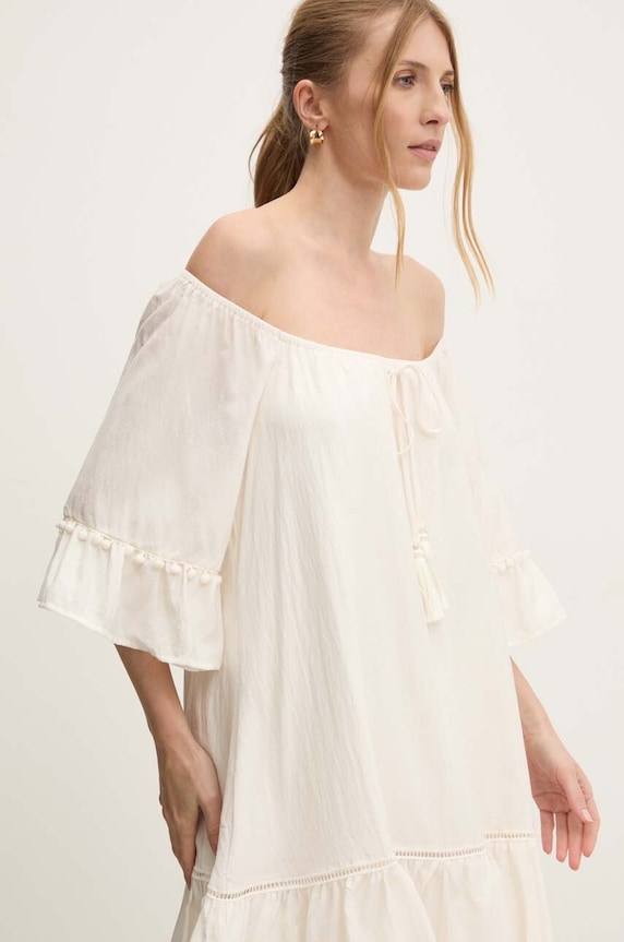 Answear Lab rochie din bumbac bej NL245918..ums