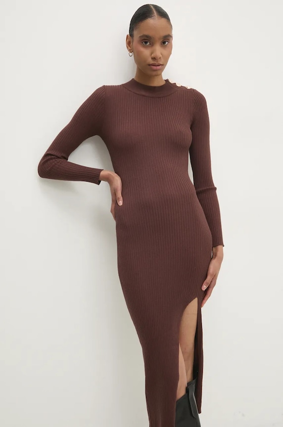 Answear.LAB sukienka casual brązowy 65016.hos
