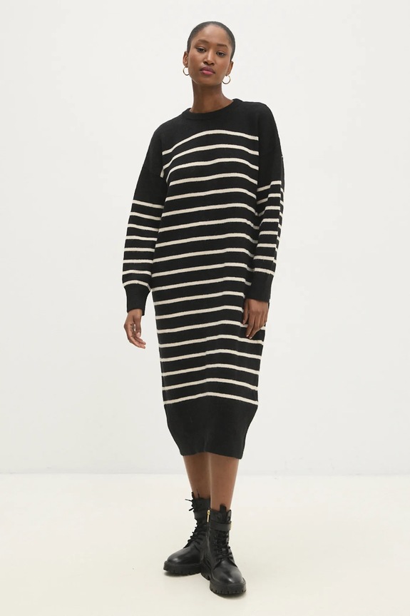 Answear.LAB sukienka z wełną casual czarny 0267.tos