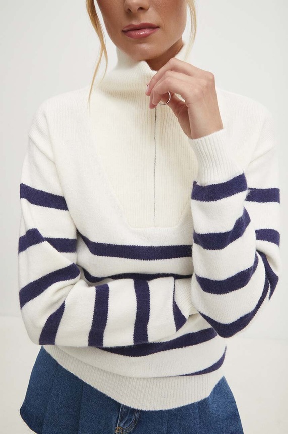 Answear Lab sweter z kaszmirem wf2311.1.FKK biały WZ24