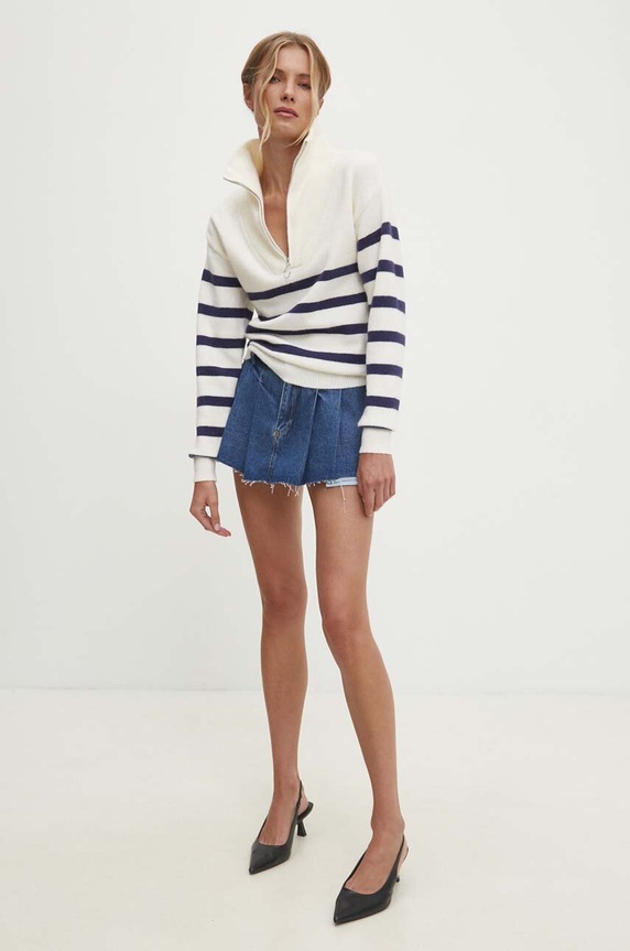 Odzież Answear Lab sweter z kaszmirem wf2311.1.FKK biały