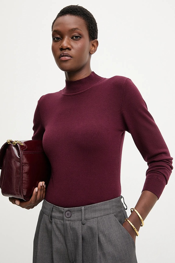 Kašmírový svetr Answear.LAB wf2407.2.FKK burgundské WZ24