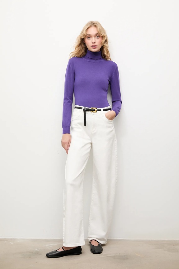 Answear Lab sweter z kaszmirem wf2408.1.FKK fioletowy WA25