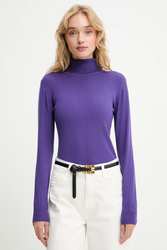 Answear Lab sweter z kaszmirem fioletowy wf2408.1.FKK