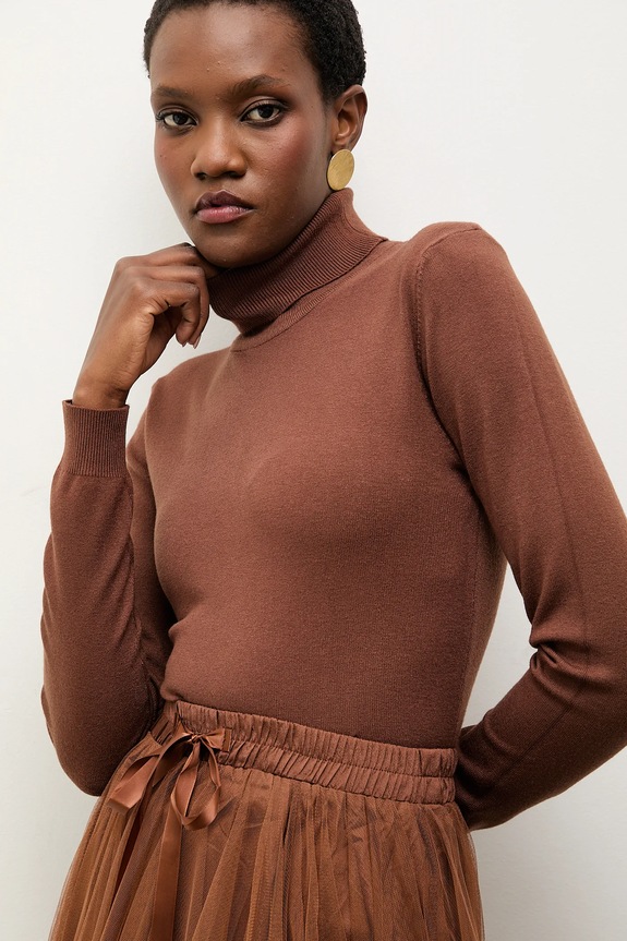 Answear Lab sweter z kaszmirem brązowy wf2408.1.FKK